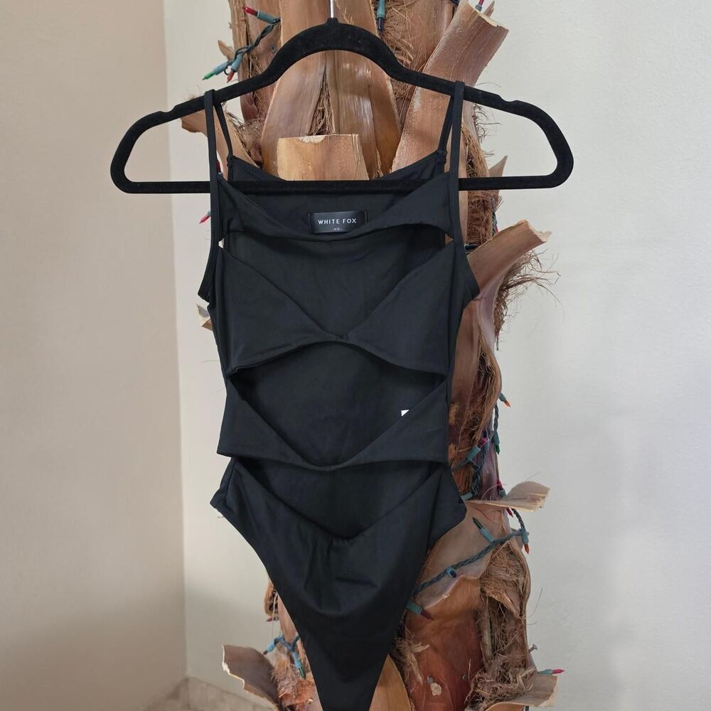 White Fox Boutique Black Cutout Bodysuit